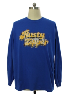 1990's Unisex Royal Blue Rusty Zipper Longsleeve T-Shirt