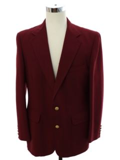 1980's Mens Ron Burgundy Style Blazer Sport Coat Jacket