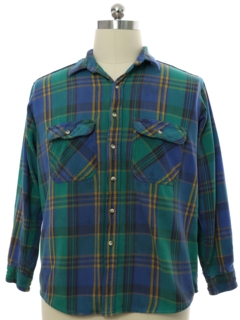 1990's Mens Grunge Heavy Cotton Flannel Shirt