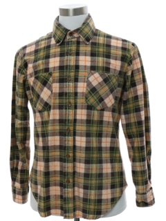 1980's Mens Grunge Cotton Flannel Shirt