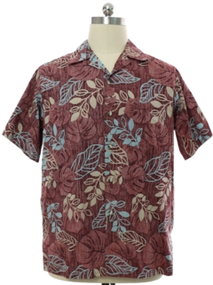 1990's Mens Go Barefoot Reverse Print Hawaiian Shirt