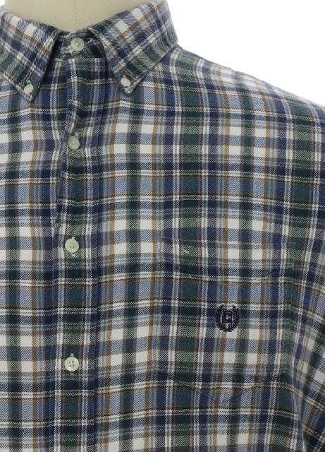 Shirt: 90s -Chaps (by Ralph Lauren)- Mens blue, green, white