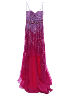1990's Womens or Girls Sequined Prom Or Cocktail Maxi Dress