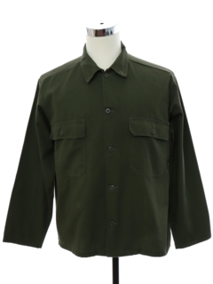 1980's Mens Military Style Uniform Work Shirt