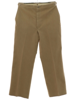 1970's Mens Wide Leg Brushed Cotton Flat Front Pants
