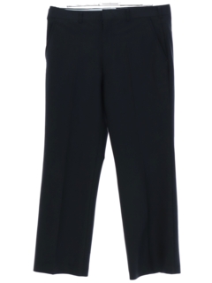 1980's Mens Black Flat Front Slacks Pants