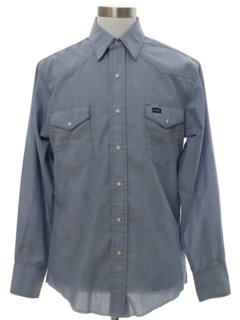 1990's Mens Chambray Western Shirt