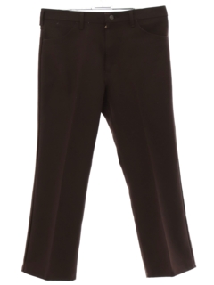 1970's Mens Dark Brown Wrangler Jeans-cut Pants