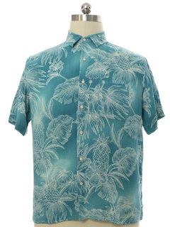 1990's Mens Silk Lnen Blend Hawaiian Shirt