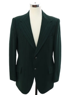 1970's Mens Dark Green Superfly Disco Blazer Sport Coat Jacket