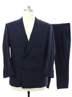 1990's Mens Double Breasted Pinstriped Gangster Style Suit