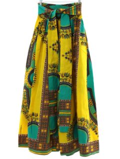1990's Womens Dashiki Style Maxi Skirt