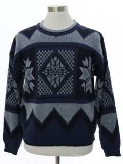 1980's Mens Totally 80s Cosby Style Snowflake Sweater