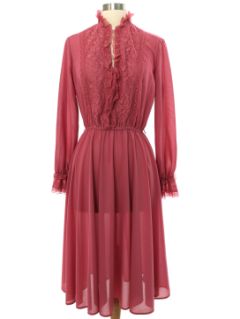 1970's Womens Prairie Inspired Disco Dress