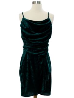 1990's Womens Velveteen Prom Or Cocktail Dress