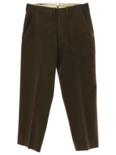 1960's Mens Wool Flat Front Slacks Pants