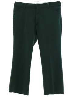 1970's Mens Dark Green Leisure Style Disco Pants