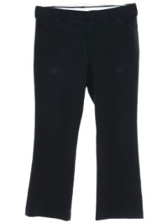 1970's Mens Black Flared Leisure Pants