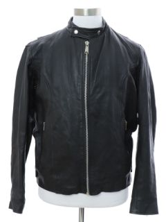 1980's Mens Mod Motorcycle Leather Jacket