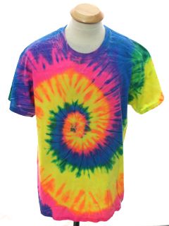 1990's Mens Neon Tie Dye T-shirt