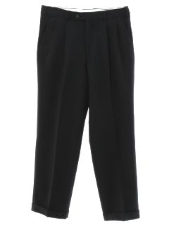 1990's Mens Black Baggy Pleated Pants