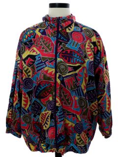 1990's Womens Wicked 90s Windbreaker Zip Jacket