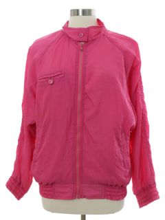 1990's Womens Nylon Windbreaker Zip Jacket