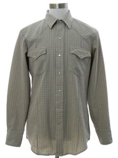 1980's Mens Fenton Polyester Gabardine Western Shirt