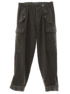 1960's Mens C40 Swedish Heavy Wool Military Pants