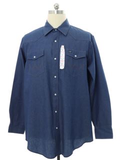 1990's Mens Wrangler Denim Western Shirt