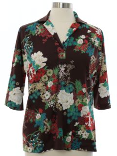 1970's Womens Print Disco Style Shirt