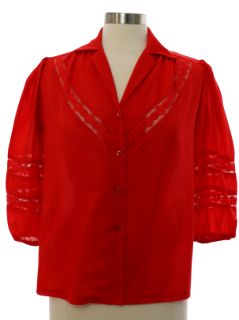 1970's Womens Lace Trimmed Prairie Shirt