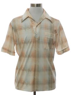 1970's Mens Resort Wear Style Print Disco Shirt