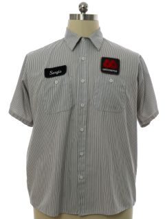 1990's Mens Sergio Name Patch Grunge Work Shirt