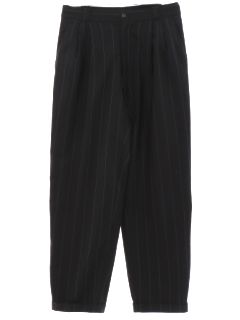 1980's Mens Totally 80s Baggy Pleated Pinstriped Swing Style Pants