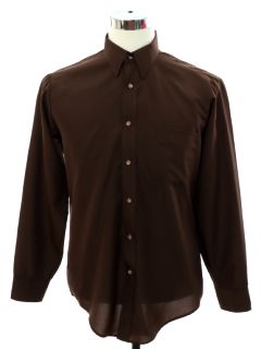 1970's Mens Manhattan Solid Disco Shirt