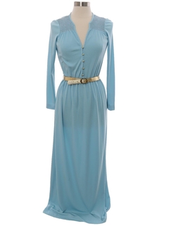 1970's Womens Mod Knit Maxi Dress