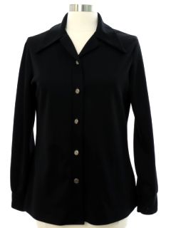 1970's Womens Black Knit Shirt