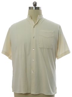 1980's Mens Heavy Natural Cotton Sport Shirt