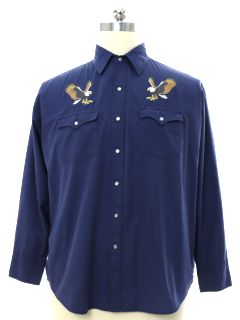 1990's Mens Embroidered Rodeo Style Western Shirt