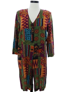 1980's Womens Rayon Hippie Dress