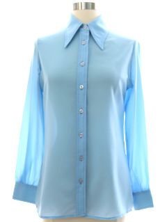 1970's Womens Solid Disco Shirt