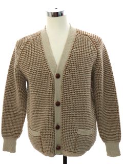 1950's Mens English Wool Cardigan Sweater