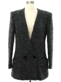 1980's Womens Wool Mohair Blend Blazer Style Jacket