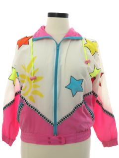 1980's Womens Mureli Totally 80s Nylon Windbreaker Style Track Jacket