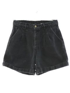 1990's Womens Faded Grunge Denim Pleated Shorts