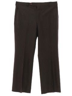 1980's Mens Pinstriped Flat Front Slacks Pants