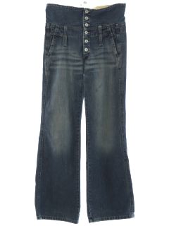 1990's Womens Maternity Denim Flared Jeans Pants