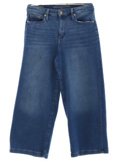 1990's Womens Wide Leg Crop Denim Jeans Pants