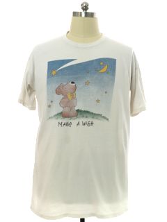 1990's Mens Grunge Make a Wish Single Stitch T-shirt